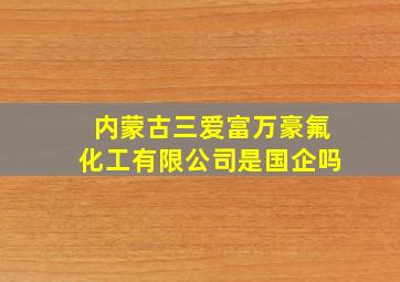 内蒙古三爱富万豪氟化工有限公司是国企吗