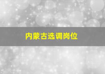 内蒙古选调岗位