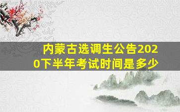 内蒙古选调生公告2020下半年考试时间是多少