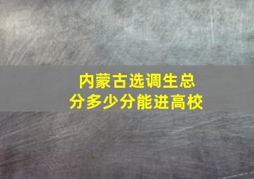 内蒙古选调生总分多少分能进高校