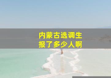 内蒙古选调生报了多少人啊