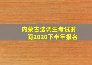 内蒙古选调生考试时间2020下半年报名