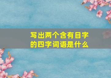 写出两个含有目字的四字词语是什么