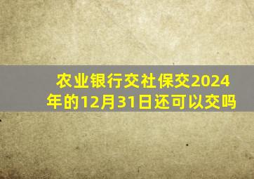 农业银行交社保交2024年的12月31日还可以交吗