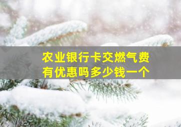 农业银行卡交燃气费有优惠吗多少钱一个