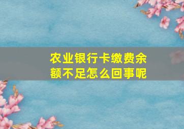 农业银行卡缴费余额不足怎么回事呢