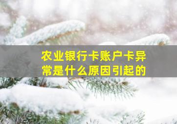 农业银行卡账户卡异常是什么原因引起的