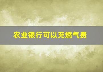 农业银行可以充燃气费