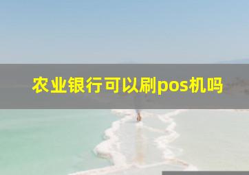 农业银行可以刷pos机吗