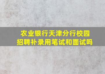 农业银行天津分行校园招聘补录用笔试和面试吗