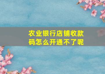 农业银行店铺收款码怎么开通不了呢