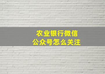 农业银行微信公众号怎么关注