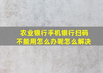 农业银行手机银行扫码不能用怎么办呢怎么解决