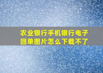 农业银行手机银行电子回单图片怎么下载不了