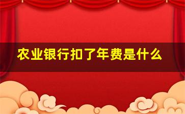 农业银行扣了年费是什么