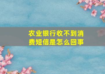 农业银行收不到消费短信是怎么回事