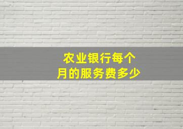 农业银行每个月的服务费多少