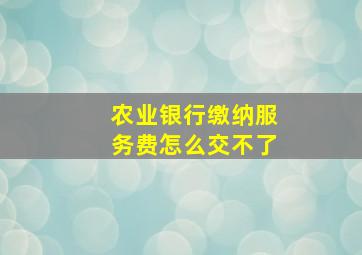 农业银行缴纳服务费怎么交不了