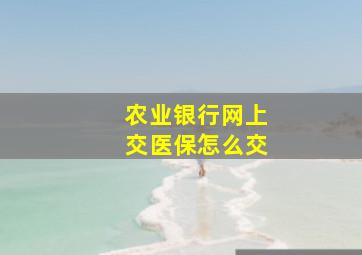 农业银行网上交医保怎么交