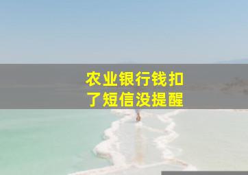 农业银行钱扣了短信没提醒