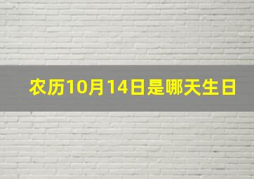 农历10月14日是哪天生日