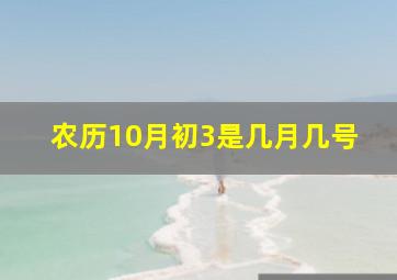 农历10月初3是几月几号