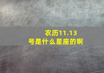 农历11.13号是什么星座的啊