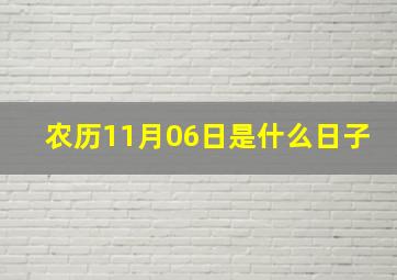 农历11月06日是什么日子