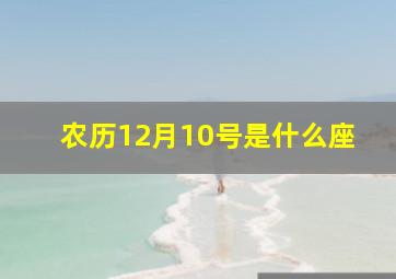 农历12月10号是什么座