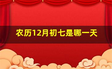 农历12月初七是哪一天