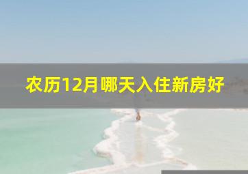 农历12月哪天入住新房好