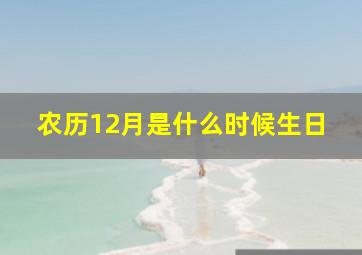 农历12月是什么时候生日