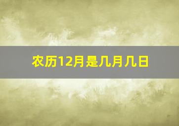 农历12月是几月几日