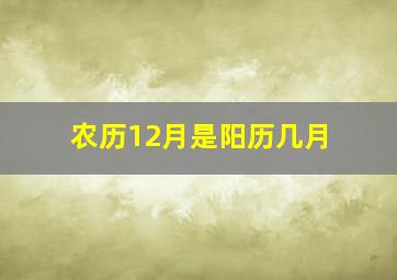 农历12月是阳历几月