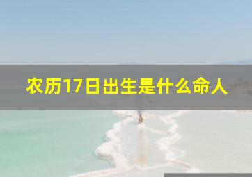 农历17日出生是什么命人