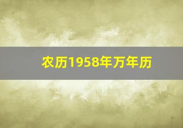 农历1958年万年历