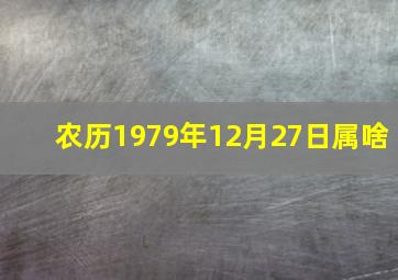 农历1979年12月27日属啥