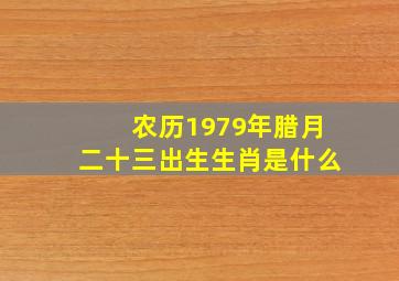 农历1979年腊月二十三出生生肖是什么