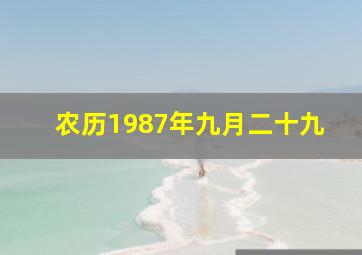 农历1987年九月二十九