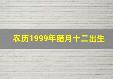 农历1999年腊月十二出生