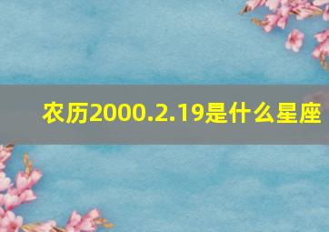 农历2000.2.19是什么星座