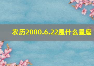 农历2000.6.22是什么星座