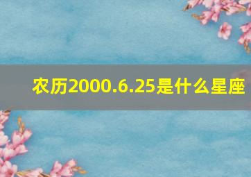 农历2000.6.25是什么星座