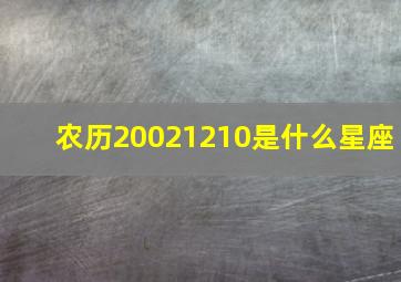 农历20021210是什么星座