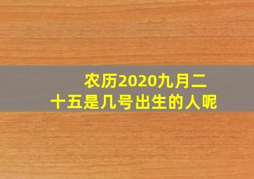 农历2020九月二十五是几号出生的人呢