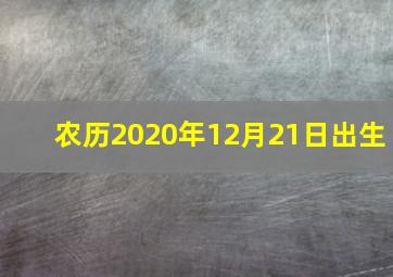 农历2020年12月21日出生