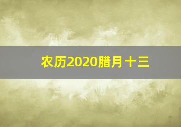 农历2020腊月十三