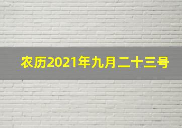 农历2021年九月二十三号