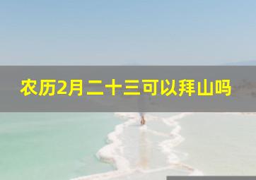 农历2月二十三可以拜山吗