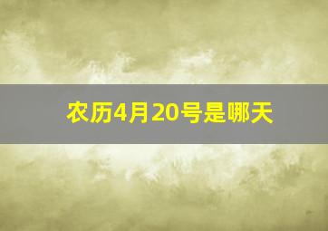 农历4月20号是哪天